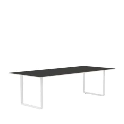 Muuto Dining Tables*70/70 dining table 255x108 cm, linoleum-Plywood-White Black