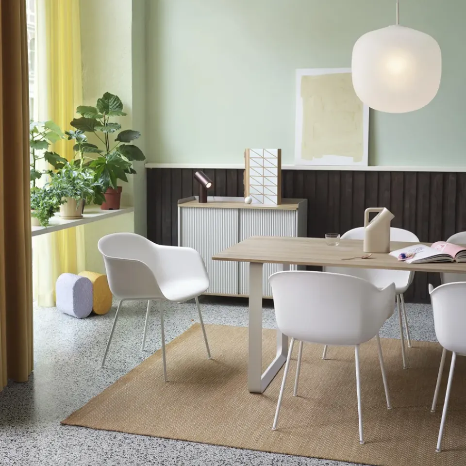 Muuto Dining Tables*70/70 dining table 225x90 cm, linoleum-Plywood- Grey