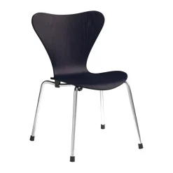 Fritz Hansen Children's Chairs|Children's Chairs*3177 Series 7 children's chair, Midnight blue painted ash-chrome BlueSilver-coloured