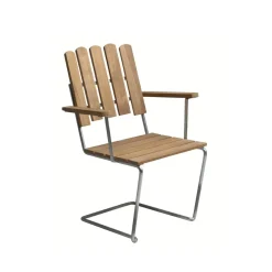 Grythyttan Stålmöbler Seating*A2 armchair, Teak-hot-dip galvanized stand Brown