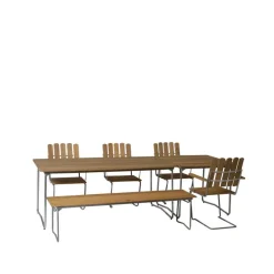 Grythyttan Stålmöbler Seating*A2 armchair, Teak-hot-dip galvanized stand Brown