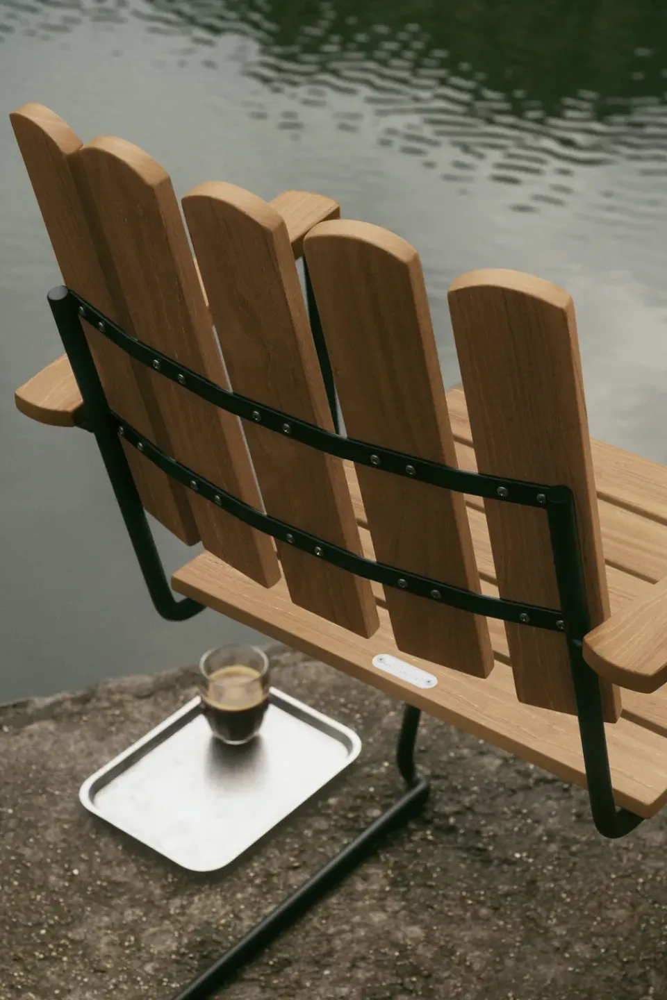 Grythyttan Stålmöbler Seating*A2 armchair, Untreated teak-black BeigeBlack