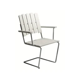 Grythyttan Stålmöbler Seating*A2 armchair, lacquer oak-hot-dip galvanized White
