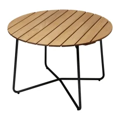 Grythyttan Stålmöbler Table For Outdoor Use*9A dining table, Oiled oak-black, Ø100 cm BeigeBlack