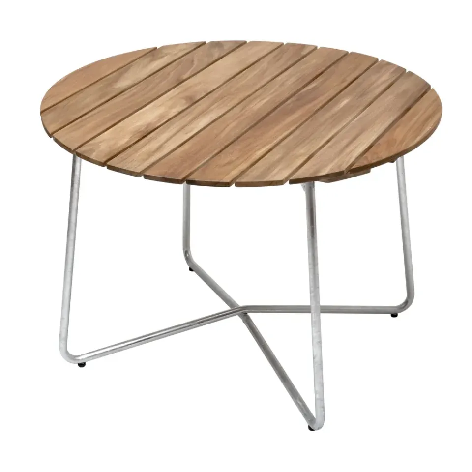 Grythyttan Stålmöbler Table For Outdoor Use*9A dining table, Teak Ø100 cm Brown