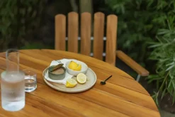 Grythyttan Stålmöbler Table For Outdoor Use*9A dining table, Teak Ø100 cm Brown