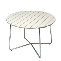 Grythyttan Stålmöbler Table For Outdoor Use*9A dining table, lacquered oak Ø100 cm White
