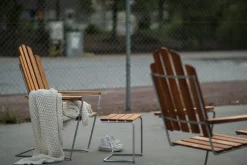 Grythyttan Stålmöbler Seating*A3 sun chair, Teak-hot-dip galvanized stand Brown
