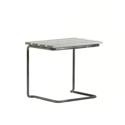 Grythyttan Stålmöbler Seating*A3 table/footstool, lacquer oak-hot-dip galvanized White