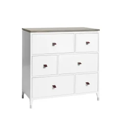 Mavis Dressers & Drawer Units*Abisko chest of drawers, , concrete top, 6 drawers White