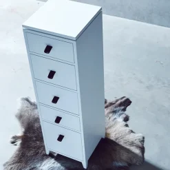 Mavis Dressers & Drawer Units*Abisko chest of drawers, , concrete top, 6 drawers White