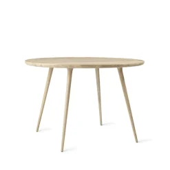 Mater Dining Tables*Accent dining table round, Oak white pigmenterad matte lacquer. ø110 cm Beige