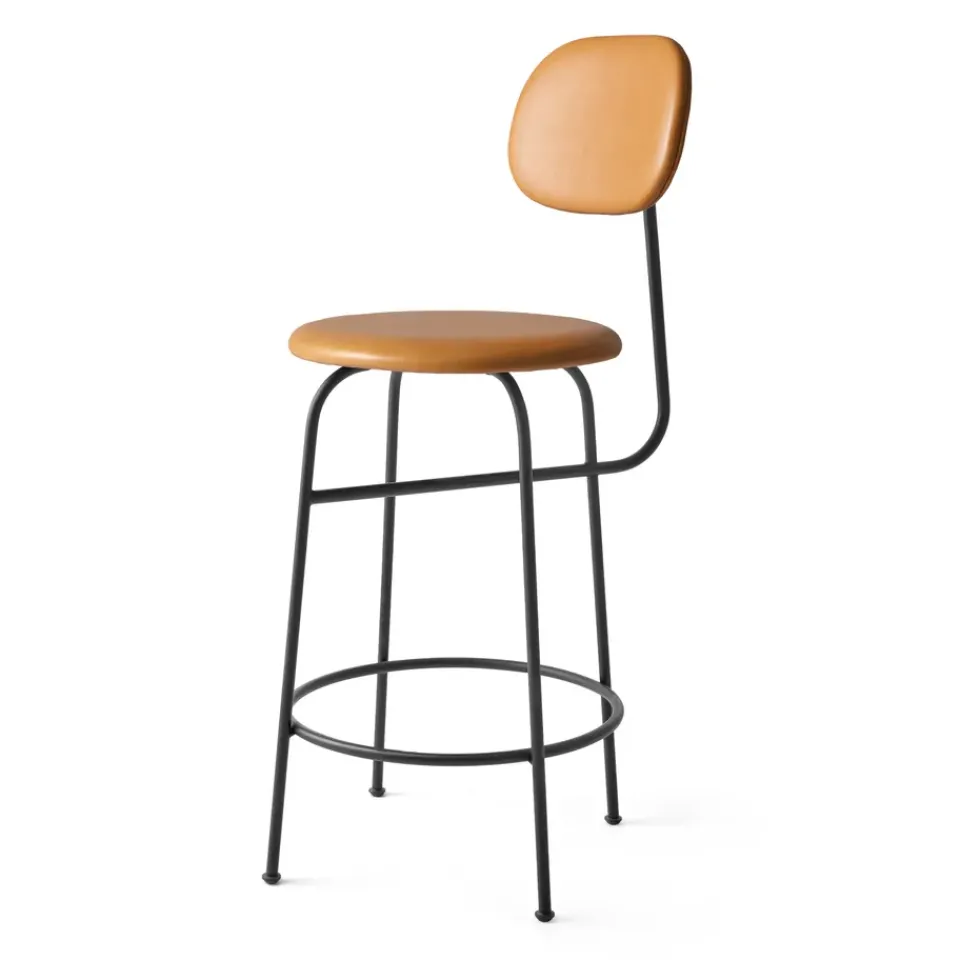 Audo Copenhagen Bar Stools*Afteroom plus barstool leather upholstery 63.5 cm, Dakar 0250 Orange