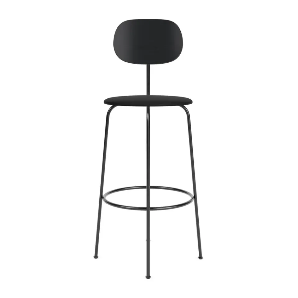 Audo Copenhagen Bar Stools*Afteroom plus barstool leather upholstery 63.5 cm, Dakar 0842 Black