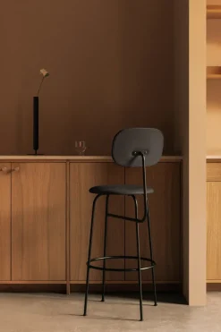 Audo Copenhagen Bar Stools*Afteroom plus barstool leather upholstery 63.5 cm, Dakar 0842 Black