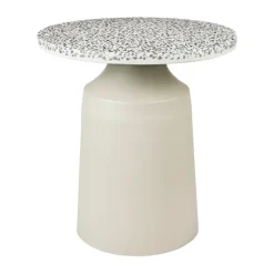 Broste Copenhagen Side Tables*Agari side table Ø45x45 cm, Rainy day grey-black GreyBeige
