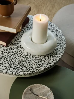 Broste Copenhagen Side Tables*Agari side table Ø45x45 cm, Rainy day grey-black GreyBeige