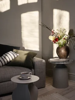 Broste Copenhagen Side Tables*Agari side table Ø45x45 cm, Rainy day grey-black GreyBeige