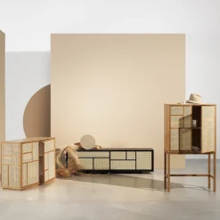 Design House Stockholm Display & Glass Cabinets*Air display cabinet, Oak. rotting Brown