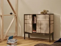 Design House Stockholm Display & Glass Cabinets*Air side table, Dark oak, 120x110 cm, with legs Brown