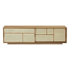 Design House Stockholm T.V & Media Units|Dressers & Sideboards*Air side table low, Oak, rattan Brown