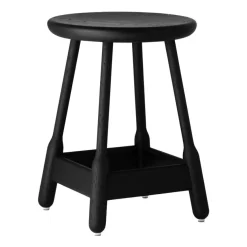 Massproductions Bar Stools*Albert barstool 50 cm, Dark stained oak Black