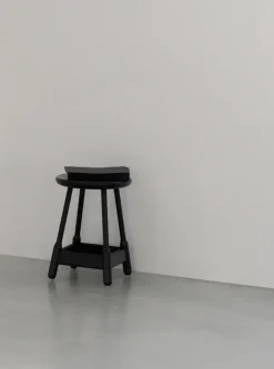 Massproductions Bar Stools*Albert barstool 50 cm, Dark stained oak Black