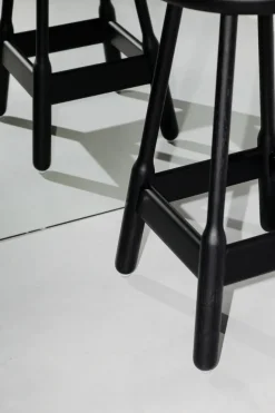 Massproductions Bar Stools*Albert barstool 50 cm, Dark stained oak Black