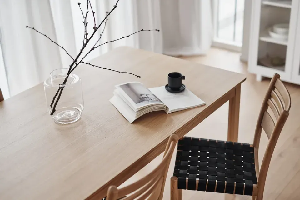 1898 Dining Tables*Alfred dining table 90x220 cm, White pigmented oak Beige