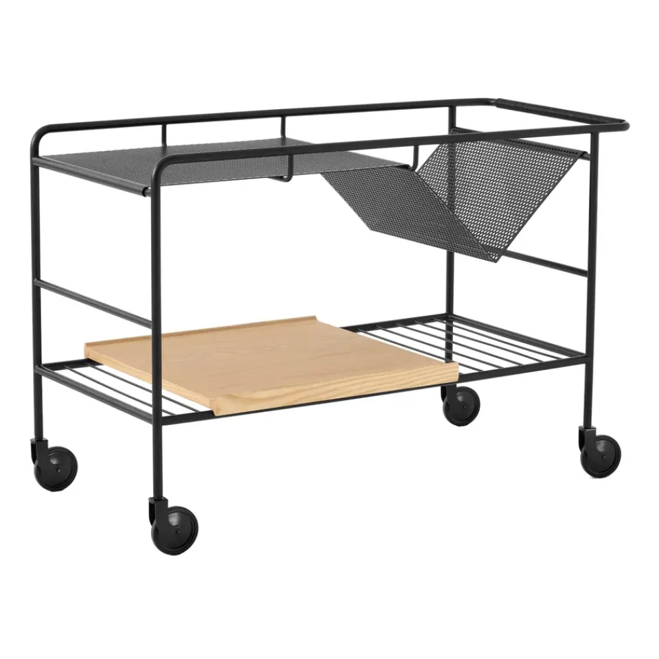 &Tradition Serving Trolleys*Alima storage trolley varnished oak, Black & lacquered oak BlackBrown