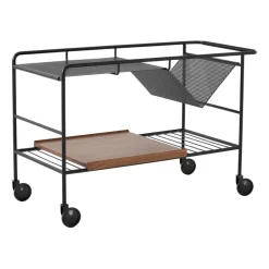 &Tradition Serving Trolleys*Alima storage trolley varnished walnut, Black & lacquered walnut BlackBrown