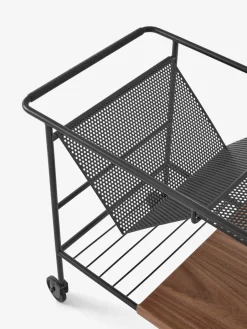 &Tradition Serving Trolleys*Alima storage trolley varnished walnut, Black & lacquered walnut BlackBrown