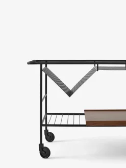 &Tradition Serving Trolleys*Alima storage trolley varnished walnut, Black & lacquered walnut BlackBrown