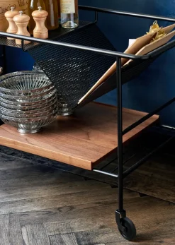 &Tradition Serving Trolleys*Alima storage trolley varnished walnut, Black & lacquered walnut BlackBrown
