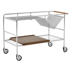 &Tradition Serving Trolleys*Alima storage trolley varnished walnut, Chrome & lacquered walnut BrownSilver-coloured