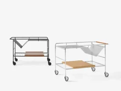 &Tradition Serving Trolleys*Alima storage trolley varnished walnut, Chrome & lacquered walnut BrownSilver-coloured