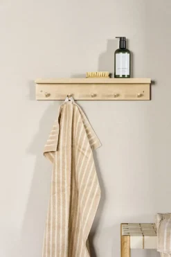 Scandi Living Clothes Hooks & Hangers*Alley coat rack with shelf, Birch Beige
