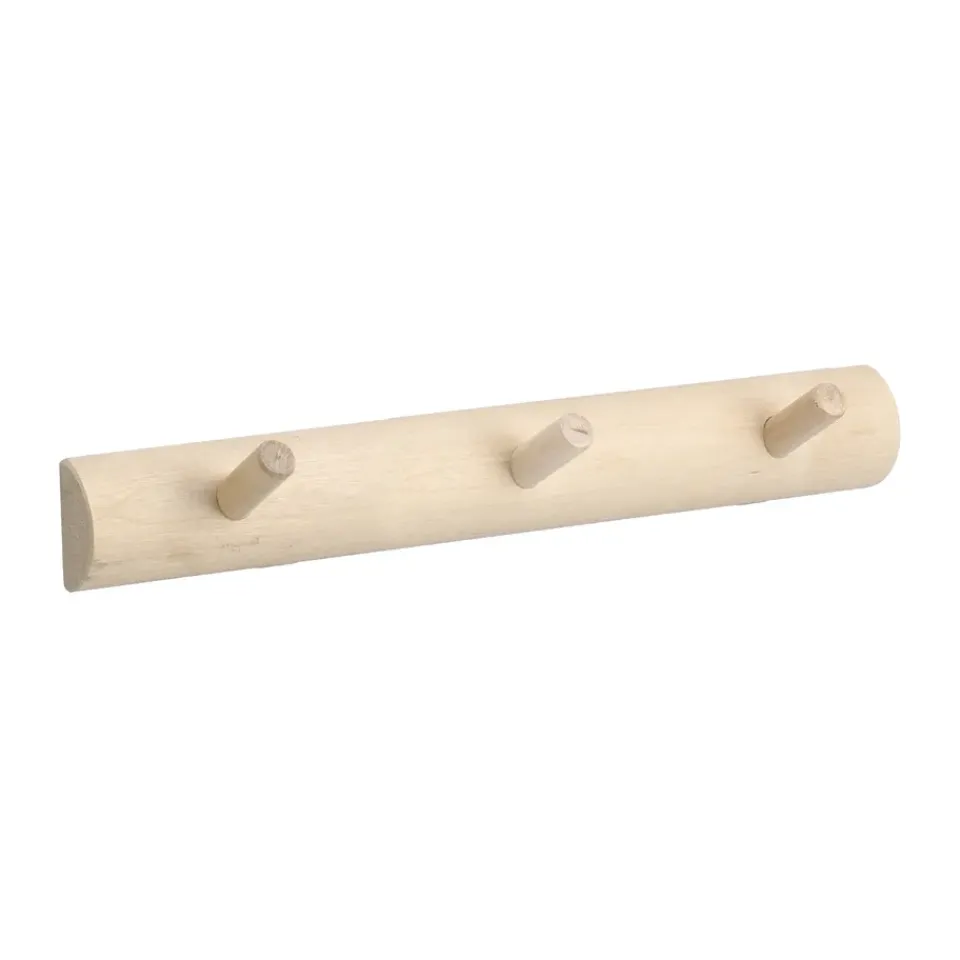 1898 Clothes Hooks & Hangers*Allsarp hook rack 3 hooks, Birch Beige