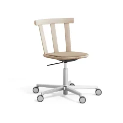Stolab Office Chairs*Alt chair swivel base upholstered seat oak, Hallingdal 65-200 -light matte lacquer Beige