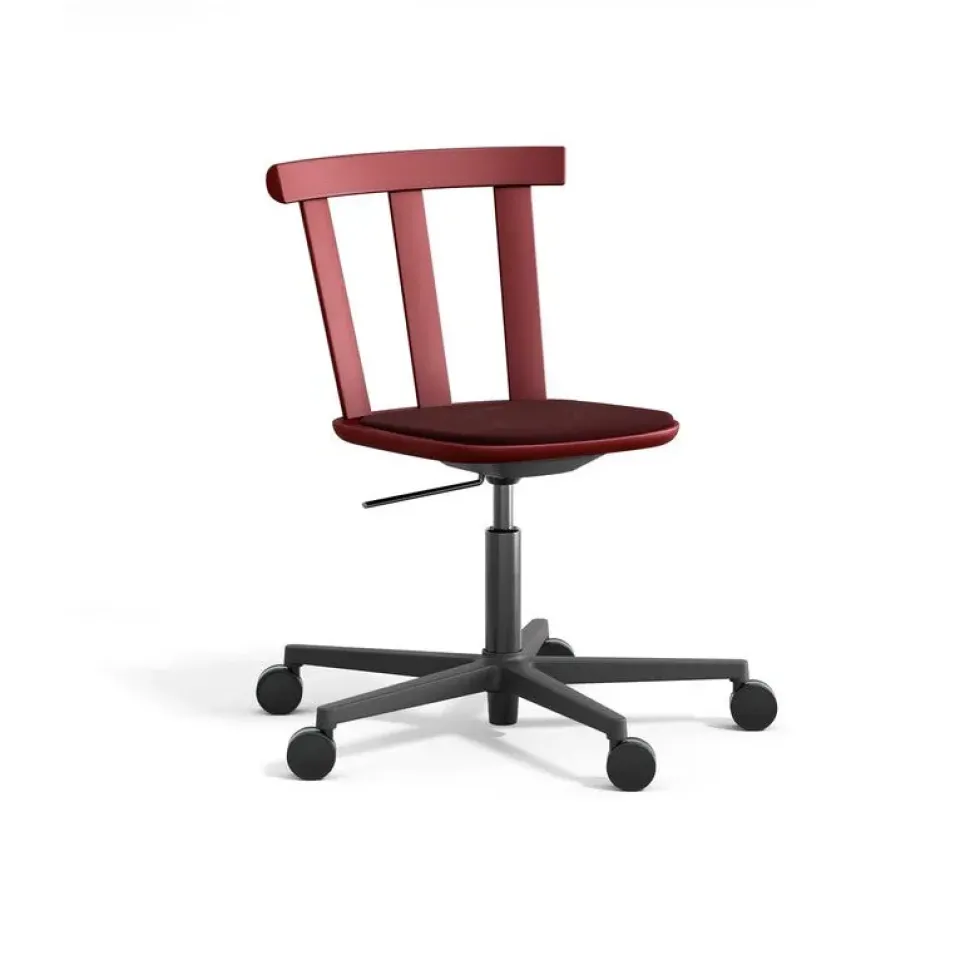 Stolab Office Chairs*Alt chair swivel base upholste seat birch, Hallingdal 65-694 maroon-lingonberry 19 Red