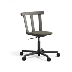 Stolab Office Chairs*Alt chair swivel base upholstered seat birch, Hallingdal 65-153 dark -dark 62 Grey
