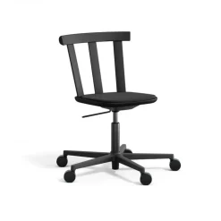 Stolab Office Chairs*Alt chair swivel base upholstered seat birch, Hallingdal 65-180 -matte 99 Black