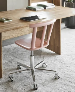 Stolab Office Chairs*Alt chair swivel base upholstered seat birch, Vidar 4, 633 -mauve 27 Pink
