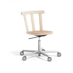 Stolab Office Chairs*Alt chair swivel base upholstered seat birch, Elmoveget 22011-light matt lacquer Pink