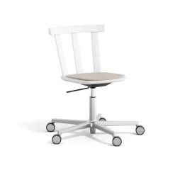 Stolab Office Chairs*Alt chair swivel base upholstered seat birch, Hallingdal 65-103 /beige-white 21 Grey