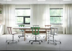 Stolab Office Chairs*Alt chair swivel base upholstered seat birch, Hallingdal 65-103 /beige-white 21 Grey