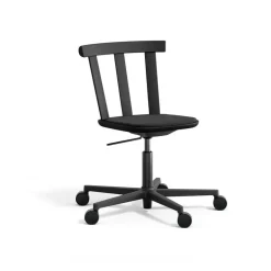 Stolab Office Chairs*Alt chair swivel base upholstered seat oak, Hallingdal 65-180 -matte 99 Black