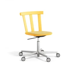 Stolab Office Chairs*Alt chair swivel base upholstered seat birch, Hallingdal 65-407 -clear 80 Yellow