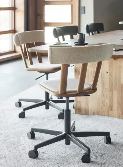 Stolab Office Chairs*Alt chair swivel base upholstered seat oak, Hallingdal 65-220-natural oil Beige