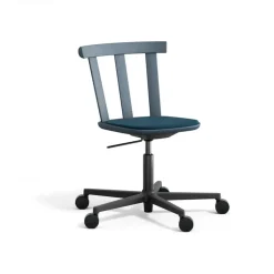 Stolab Office Chairs*Alt chair swivel base upholstered seat birch, Vidar 4, 733 -thunder 66 Blue